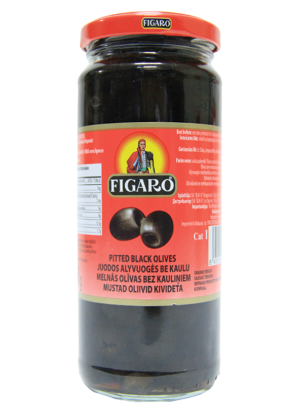 Olive Black Pitted 340gm