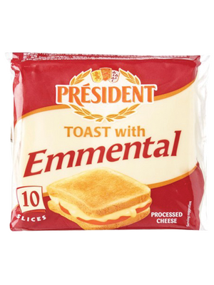 President Toast Processed Emmental Cheese 10sl, 200gm