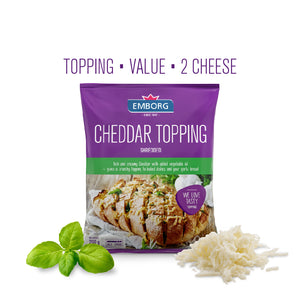 Emborg Shredded White Cheddar Topping, 200gm