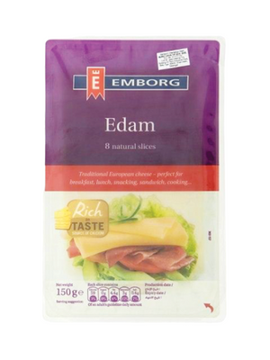 Emborg Edam Cheese Sliced, 150gm