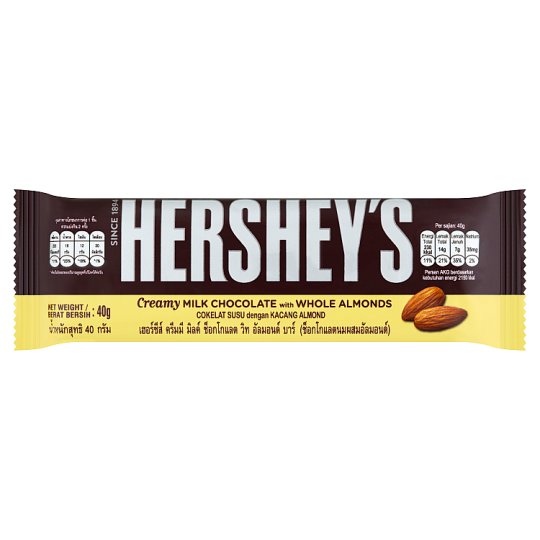 Hershey'S Creamy Milk Choco With Whole Almonds, 40G