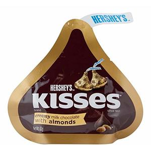 Hershey'S Kisses Creamy Milk Choco With Almonds, 82G