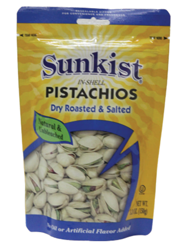 Sunkist Dry Roasted & Salted Pistachios In Shell, 150gm