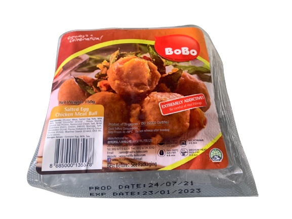 Bobo Chicken Meat Ball With Salted Egg, 150G