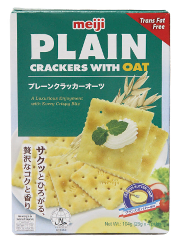Meiji Plain Crackers Oat, 104gm