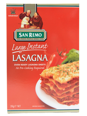 San Remo #100 Large Instant Lasagna, 250gm