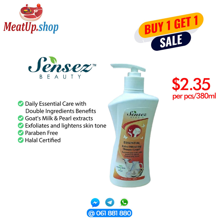 Sensez Beauty Essential Extra Whitening Shower Cream, 380ml