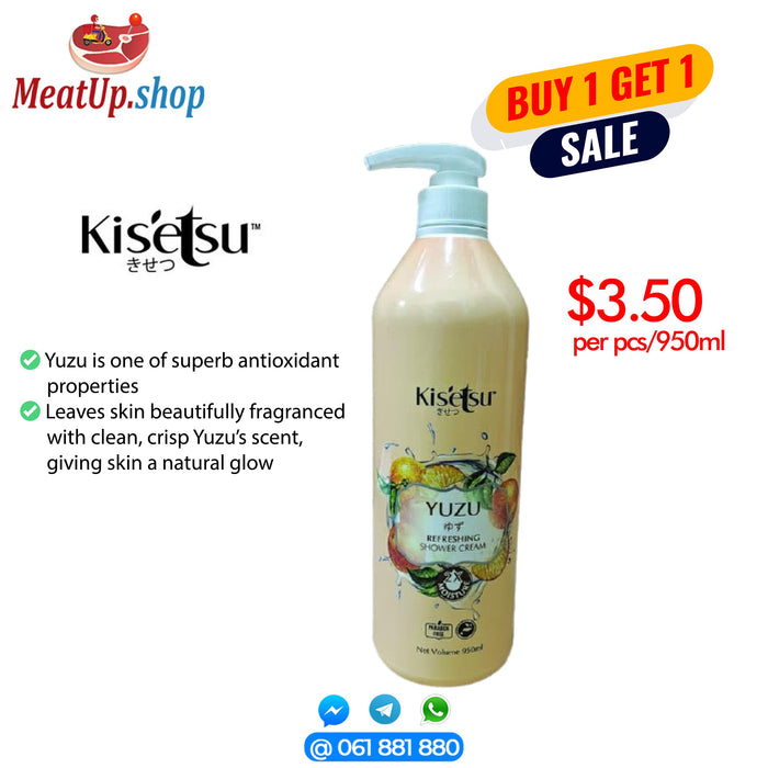 Kisetsu Yuzu Refreshing Shower Cream, 950ml