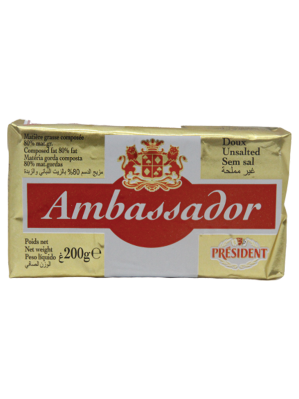 President Ambassador Unsalted 80% FAT, 200gm