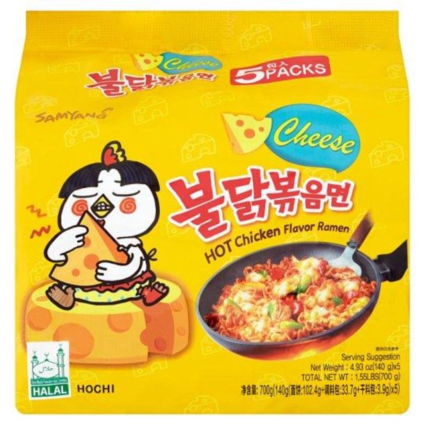 Samyang Buldak Hot Chicken Ramen Cheese, 5x140G