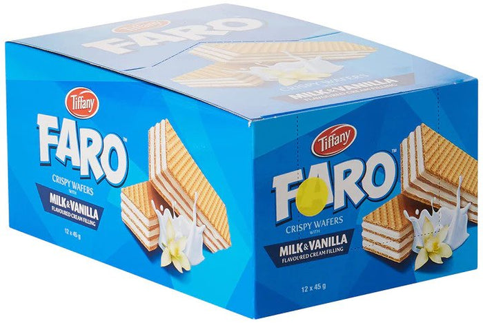 Tiffany Faro Crispy Wafer With Milk & Vanilla Flavor, 12x45G