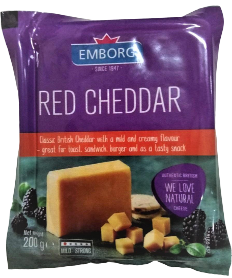 Emborg Cheddar Cheese Coloured, 200gm